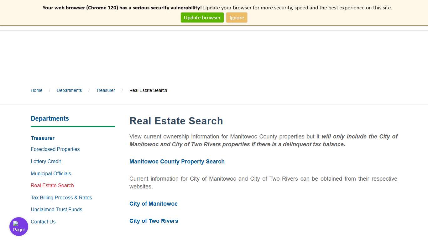 Manitowoc County - Real Estate Search - Manitowoc County
